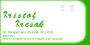 kristof kresak business card