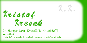 kristof kresak business card